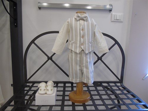 GILET MISTO LINO RIGHE