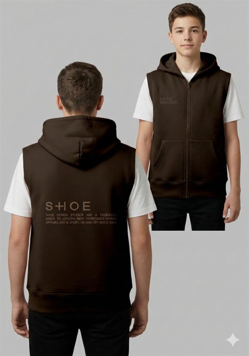 GILET FELPA CAPPUCCIO E ZIP