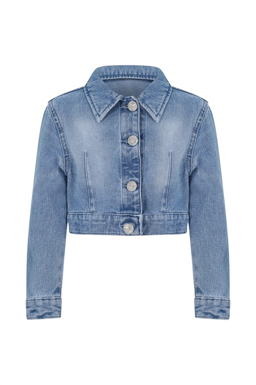 GIUBBINO JEANS BOTTONE GIOIELLO